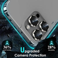 3Pcs Protector De Lente De Vidrio Para iPhone 11 12 13 14 15 pro Max Protector De Cámara Metálico Anillo Para iPhone 12 13 Mini iPhone 14 15 plus - details 1