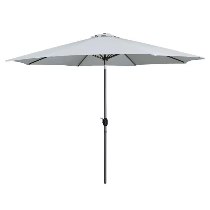 Marbueno Sombrilla Acero 8 Varillas D270 cm Polyester Blanco Jardin, Piscina y Terraza 10484 - 1