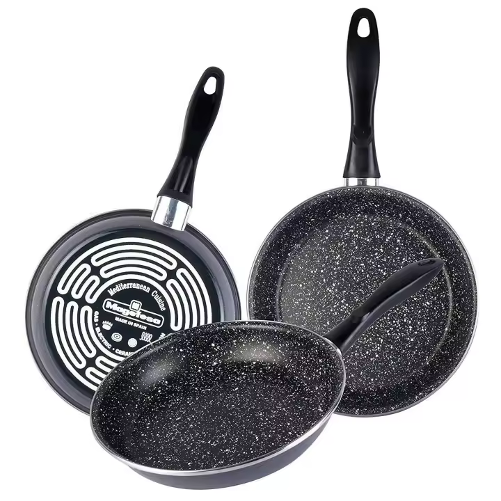 Juego de 3 Sartenes Magefesa K2 Gransasso - Antiadherente Mármol - Inducción - 18-20-24 Cm -Fabricadas en España - 1