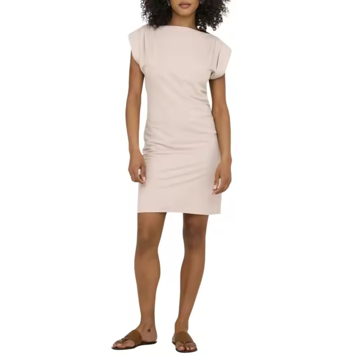 ONLJANY SS TURN-UP SLEEVES DRESS PRI JRSPumice Sto - 1