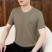 Camiseta De Hombre Verano Transpirable Cuello Redondo Manga Corta Slim Fit Base Media Camiseta De Algodón Para Viajes - details 6