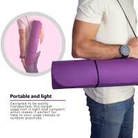 Ociodual Esterilla Yoga antideslizante con Correa de hombro y Bolsa de Transporte, Pilates, Fitness, Yoga mat, TPE Ecológico + Algodón, Colchoneta gimnasia, Morado/Rosa, 183cm X61cm X6mm - details 1