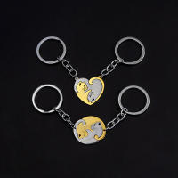 Llavero Yin Yang Gato Abrazando Pareja Acero Inoxidable 2 Piezas Regalo De Día De San Valentín Llaveros De Moda Unisex - details 5