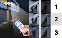 Vicyol S&D Luz Solar 77leds con Sensor de Movimiento para Prevenir Robos y Ahuyentar Ladrones. Diseño Realista de Cámara de Seguridad con 3 Modos de Uso y Control Remoto. Iluminación de Exteriores de Alta Calidad. - details 1