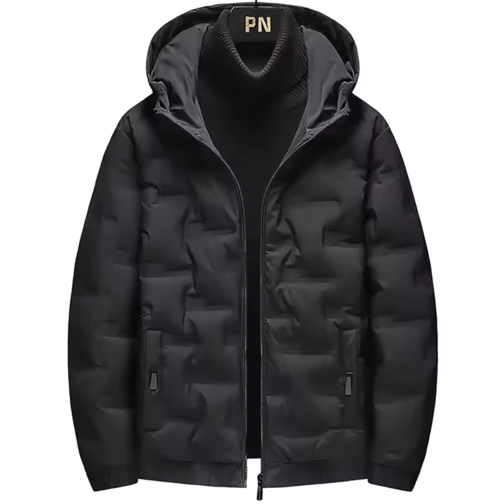 Parka Hombre Abrigo De Plumas De Pato Blanco Corto Para Estudiantes Jóvenes Otoño Invierno Con Capucha Cierre De Cremallera - 1
