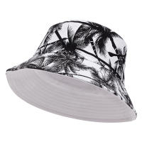 Sombrero De Barril De Algodón Para Hombres Y Mujeres Estampado De Palma Decorativo Casual Para Exterior Y Calle Sombreros De Pescador Panama Sol - details 2