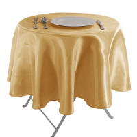 Mantel Redondo De Seda Para Bodas Y Fiestas En Color Sólido Cubierta De Mesa Para Cumpleaños Navidad Decoración De Hogar Y Banquete - details 4
