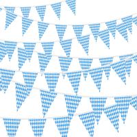 Bandera De Fiesta De Cerveza Alemana En Línea Azul Y Blanca De 10 Metros Para Decoración De Fiestas Temáticas De Oktoberfest En Bares - details 0