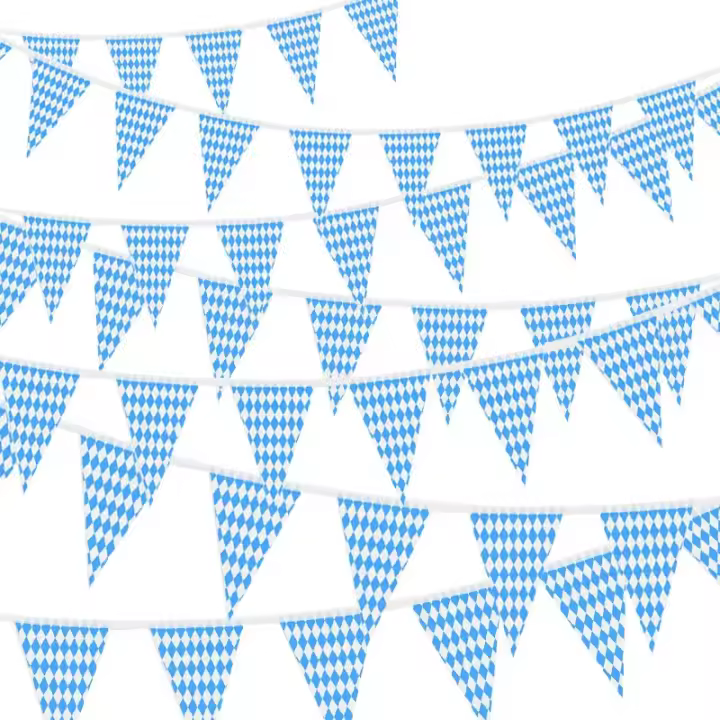 Bandera De Fiesta De Cerveza Alemana En Línea Azul Y Blanca De 10 Metros Para Decoración De Fiestas Temáticas De Oktoberfest En Bares - 1