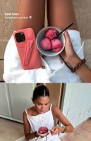 Funda De Silicona Para iPhone Con Diseño De Tostada Gris Y Ribbons Espresso Y Fresa Cubierta Lipstick Compatible Con Modelos 11 12 13 14 15 16 pro Max plus - details 14
