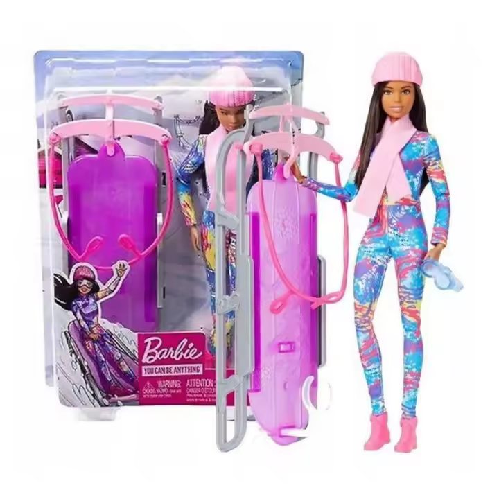 Barbie Trineo de Nieve Muñeca Morena Mattel HGM74 - 1