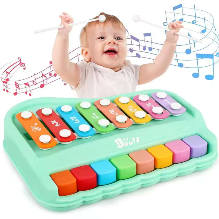 Juguetes para niños de 1 año, piano de Madera 2 en 1, instrument musical, adecuado para niños de 2 3 años - 1