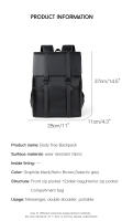 Mochila Negra De Cuero Genuino Para Hombre Bolsa De Viaje Casual Gran Capacidad Para Portátil De 14 Pulgadas Mochila Deportiva Con Manija Suave Estilo Preppy - details 0