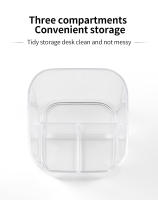 Organizador De Pinceles Para Uñas Transparente De Acrílico Con 3 Grillas Estilo Simple Soporte Para Maquillaje Y Almacenamiento De Lápices De Ojos - details 3
