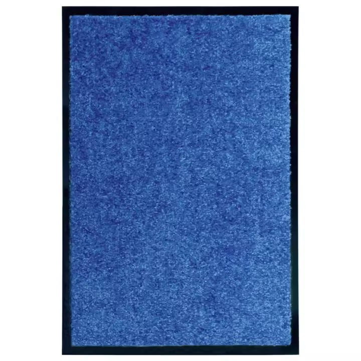 vidaXL Felpudo lavable azul 40x60 cm - 1