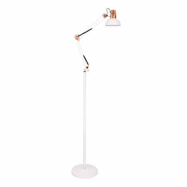 Flexo de Pie Articulable Rutilo Blanco/Cobre 180x28x28 Cm - FABRILAMP - 1
