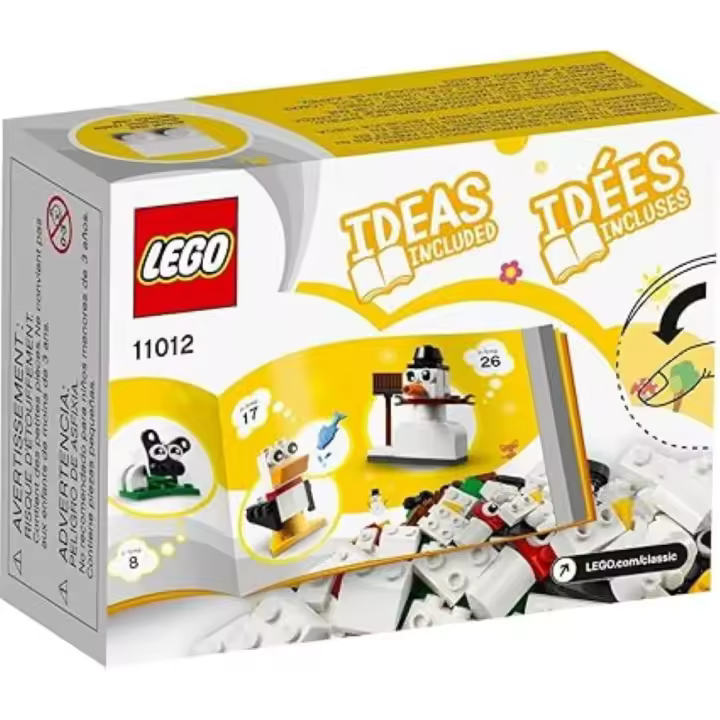 LEGO : 11012 - Classic  - Ladrillos Creativos Blancos - Set con Muñeco de Nieve y Oveja - Juguete de Construcción Educativo - Regalo Original - Edad recomendada mayores de 4 años - 1