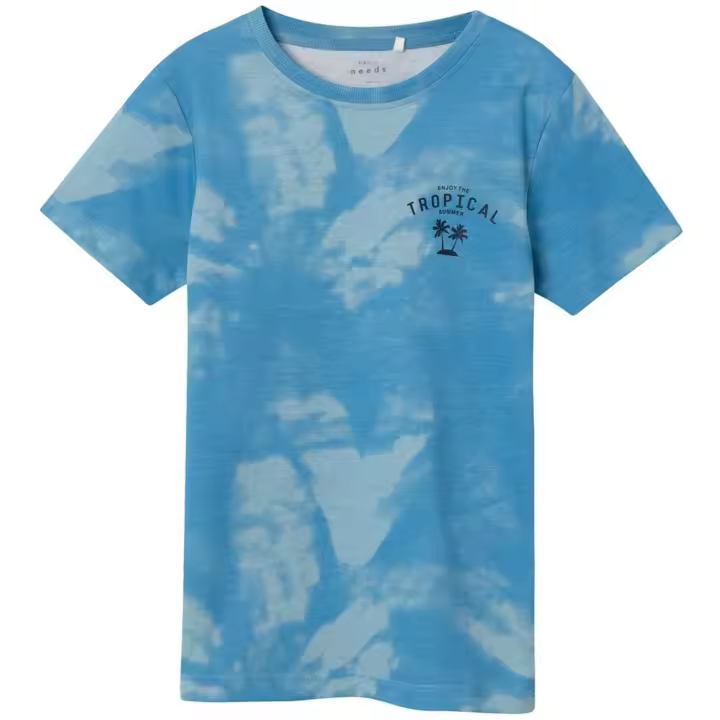 Camiseta de Manga Corta Name it  para niños unisex en color azul - 1
