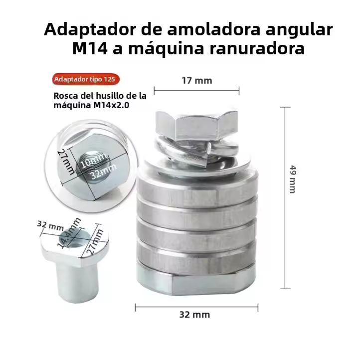 Adaptador De Angulo Para Broca M14 M10 Conector Interfaz Polímero De Acero Inoxidable Convertidor De Hilo 1 Pieza Herramienta Eléctrica - 1