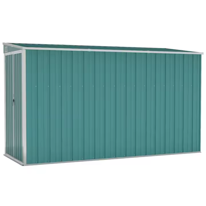 vidaXL Cobertizo de Jardín de Pared Acero Galvanizado 118x288x178 cm Casata Color Antracita,  Gris,  Verde y mas - 1