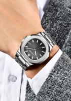 Reloj De Lujo LIGE Para Hombre 2025 Reloj De Pulsera De Acero Inoxidable Resistente Al Agua Con Luminosidad Y Fecha Cuadrado De Cuarzo - details 7