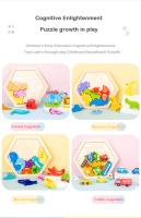Juguetes Educativos Montessori Para Niños Bloques Temáticos De Madera Creativos Y Tridimensionales Para Conocer Colores Y Formas - details 5