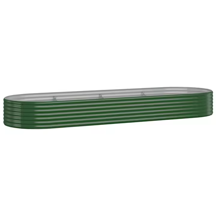 vidaXL Jardinera arriate acero recubrimiento polvo 322x100x36 cm Color Verde,  Gris,  Antracita y mas - 1