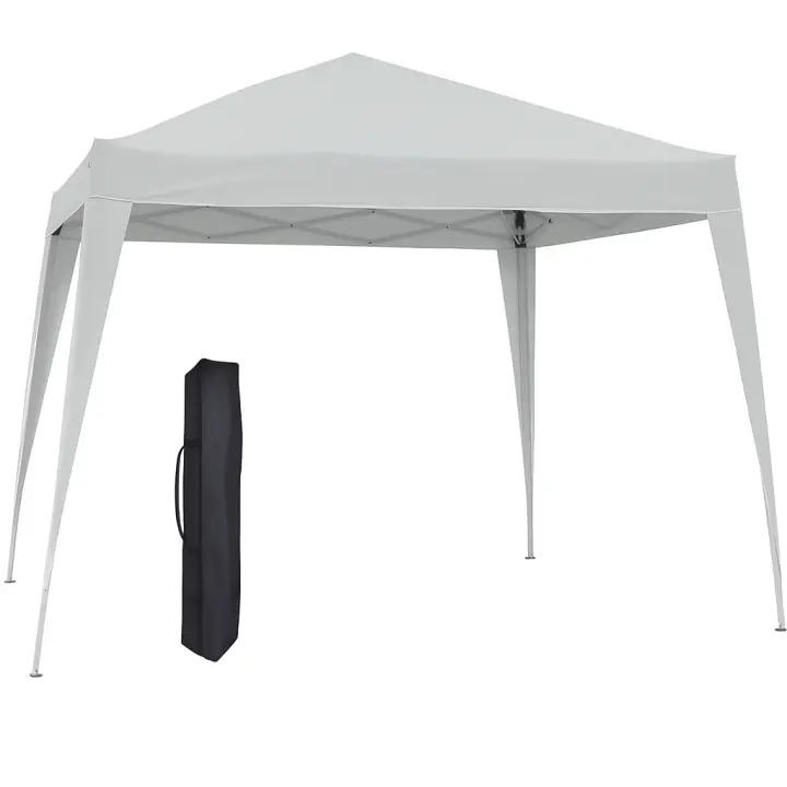 DUPI Carpa Gazebo Plegable 3x3 Metros, Cenador, Pérgola, Carpas para Exteriores jardín, terrazas (Blanco Grisaceo) - 1
