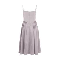 Vestido Midi Elegante Y Delgado Sin Espalda Para Mujer Vestido De Fiesta De Verano Elegante Con Suspensión Sólida Vestidos Para Mujer - details 36