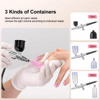 Kit De Aerógrafo Para Uñas Con Compresor Portátil Para Pintura De Galletas Y Artesanías Herramienta De Belleza Multifuncional Metálica Recargable Por USB - details 7