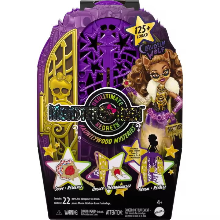 Monster High Skulltimate Secrets Hauntlywood Mysteries Clawdeen Wolf Conjunto de muñeca y accesorios, con armario y más de 19 sorpresas con mucho glamour, incluida ropa de muñeca (Mattel JBG80) - 1