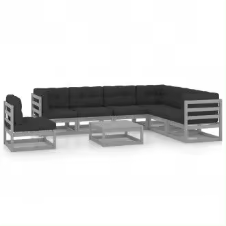 VIDAXL 3076821 conjunto mobiliario para el jardín fabricado en madera con un acabado antracita vida xl - 1