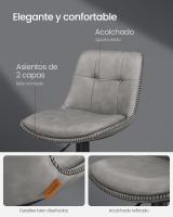 Set de 2 taburetes de bar giratorios y regulables, acolchado, con respaldo y reposapiés, de acero, para cocina y comedor, color negro tinta o marrón caramelo - details 4
