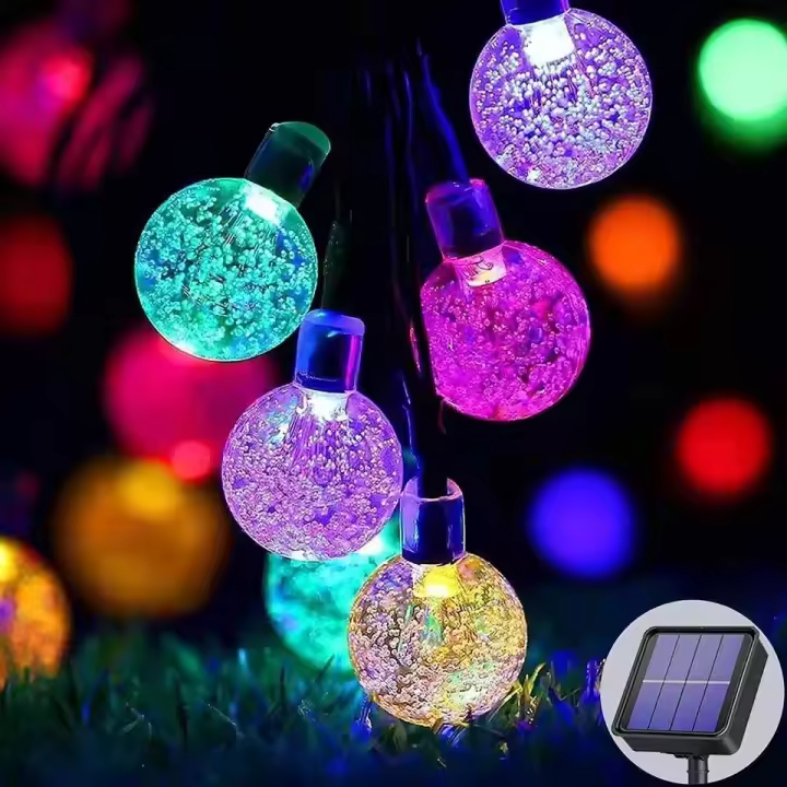 Guirnalda de Luces de Jardín - Luces LED de Exterior con Bombillas - Guirnalda Solar Recargable - Decoración para Interior y Exterior [Clase de eficiencia energética A] para Jardín, Boda, Vacaciones, Navidad, Terraza, las vacaciones - 1