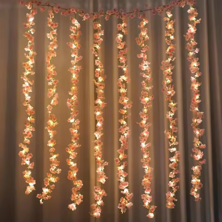 Vine De Flores Artificiales Sakura 180CM Para Decoración De Habitaciones Bodas Fiesta Exterior Jardín Y Casas - 1