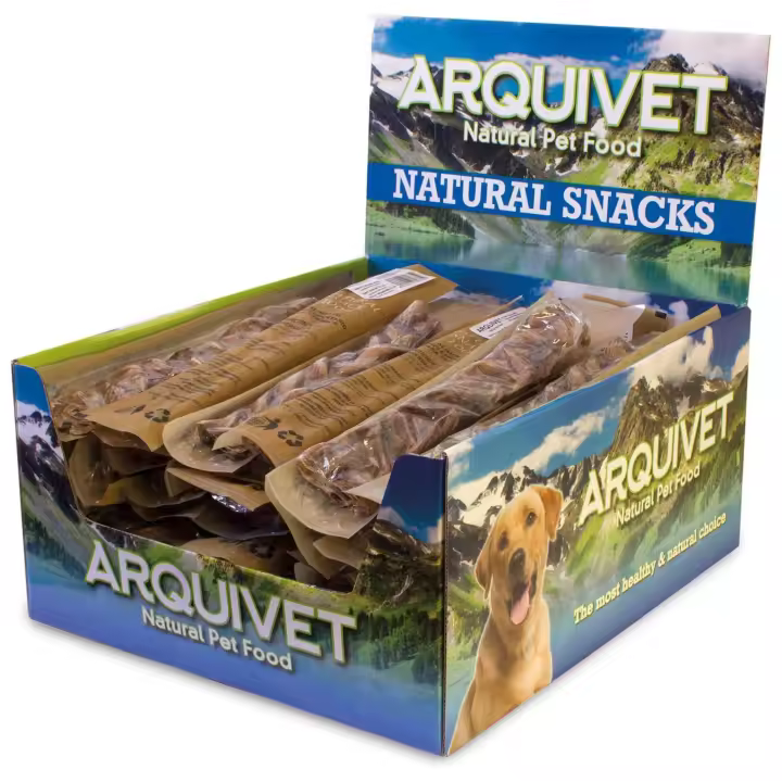 Nervio Toro trenzado 20cm. 20 Unidades Retractiladas. Arquivet Snack Natural para perros - 1