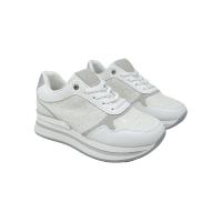 Eva Zorteon - Zapatillas Deportivas Mujer con Cordones de Cuña en Encaje con Brillos - Zapatilla Cómodas - details 7