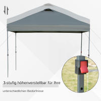 Gazebo Aximadamente 3x3m, Impermeable Estable Resistente al Frío Pop Up Gazebo Ajustable, Protección UV, Tienda de Fiesta Ajustable, Tienda de Jardín con Bolsa, Gazebo de Jardín para Jardín de Camping, gris oscuro - details 2
