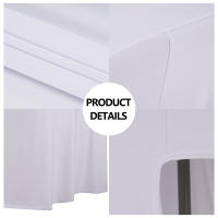 Cubierta De Mesa Elástica 1PCS Tamaño 6Ft En Colores Blanco Y Negro Falda De Mesa Rectangular De Spandex Para Bodas Banquetes Y Fiestas - details 3