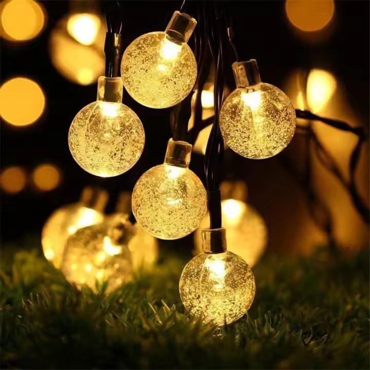 Lámpara De Cristal Solar Con Cadena De Luces LED 20/50/100 8 Modos Impermeable Para Exterior Decoración De Jardín Fiesta Patio - 1