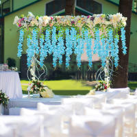 12pcs Guirnalda De Flores Artificiales De Wisteria Larga Y Gruesa De Seda Para Decoración De Casamiento Y Fiestas En Casa - details 6