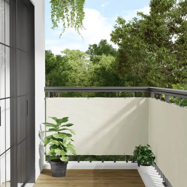 vidaXL Pantalla de privacidad de balcón PVC blanco 300x75 cm - 1