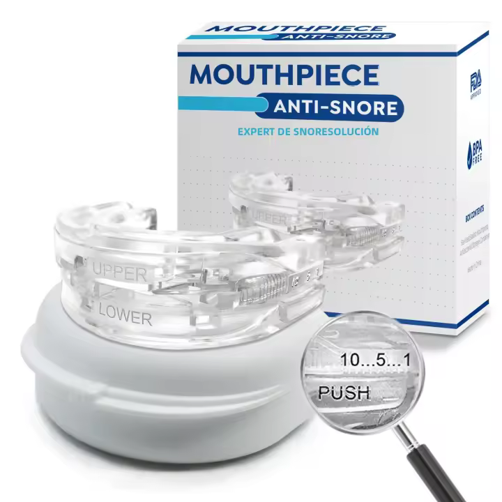 Dispositivo Antisnore Ajustable Mascarilla Para Durmiendo Anti-Grinding De Noche Material EVA+PCTG Translúcido Tamaño 6.5*4.2cm - 1