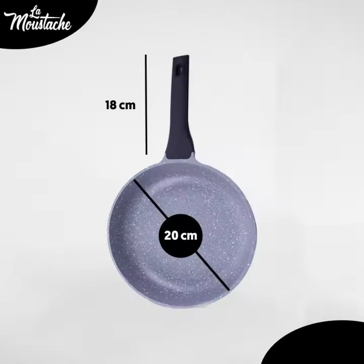 LA MOUSTACHE Sartén PIERRE de Aluminio Fundido con Revestimiento de Titanio para Todo Tipo de Cocinas - 1