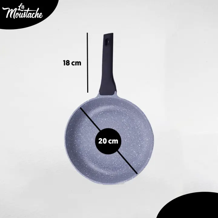 LA MOUSTACHE Sartén PIERRE de Aluminio Fundido con Revestimiento de Titanio para Todo Tipo de Cocinas - 1