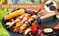 Prensa De Hamburguesa De Hierro Fundido Resistente Con Mango De Madera Redonda Y Rectangular Ideal Para Blackstone Griddle Y Flat Tops - details 0