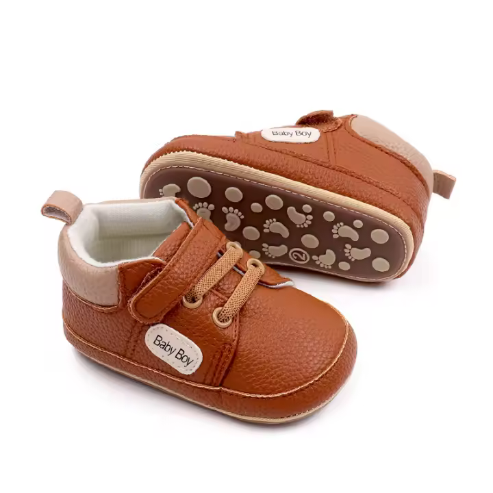 Zapatos De Bebé Para Niño Nuevos Casuales En Cuero PU Antideslizantes Tenis Infantiles Primera Andaduras Cristening Cierre De Correas - 1