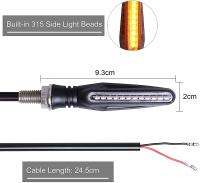 2PCS Luz De Señalización LED Para Motocicleta Universal 12V IP68 Impermeable Amarilla Indicador Farol Trasero Accesorios - details 5