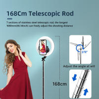 Palo Selfie Con Luz De Anillo De 8 Pulgadas Trípode Plegable De 1680mm Con Lámpara Recargable Bluetooth Sin Cable Para Smartphone iOS Android - details 14