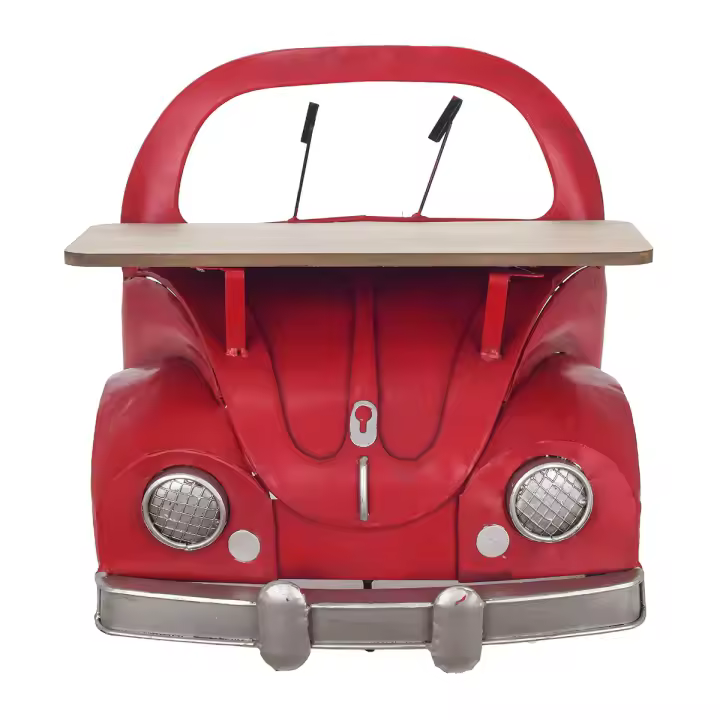 CAPRILO REGALOS & DECORACIÓN Adorno Pared Decorativo de Metal "Coche Rojo con Leja". Vehículos. Cuadros y Apliques. Decoración Hogar. Regalos Originales. 35 x 22 x 33 cm - 1